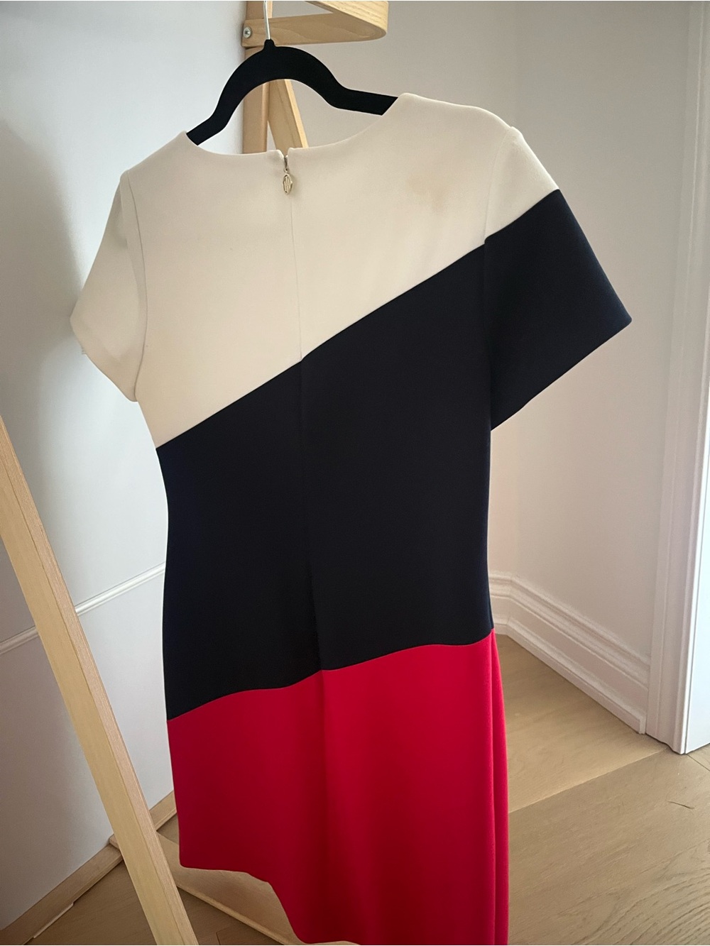 Tommy Hilfiger Colorblock Midi Dress in White, Black & Red
